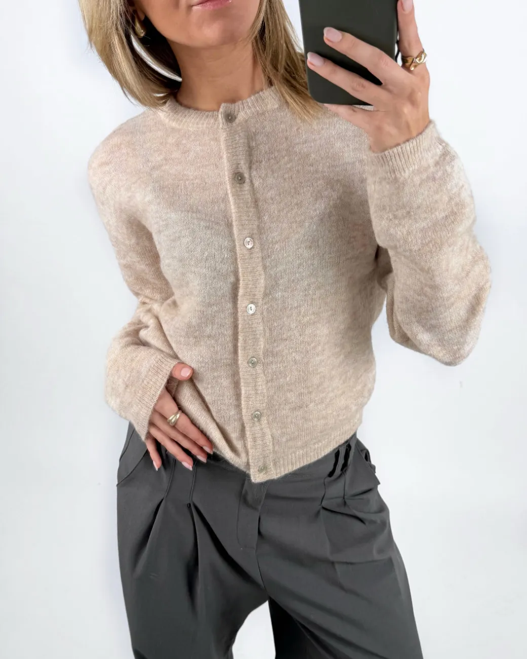 AGATE strik cardigan, beige
