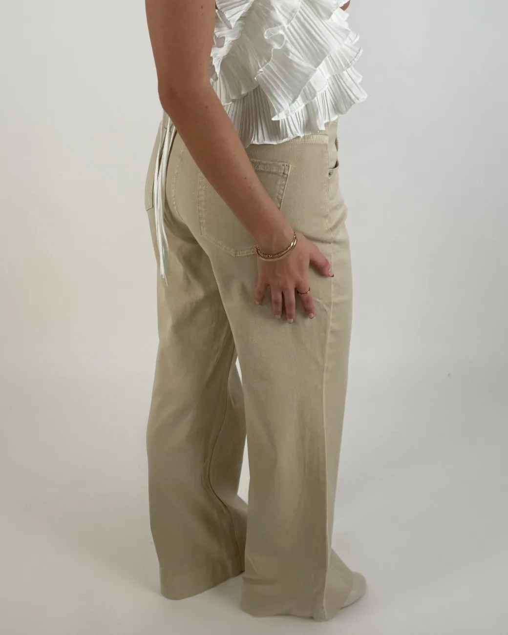 ALANNA wide leg jeans, beige