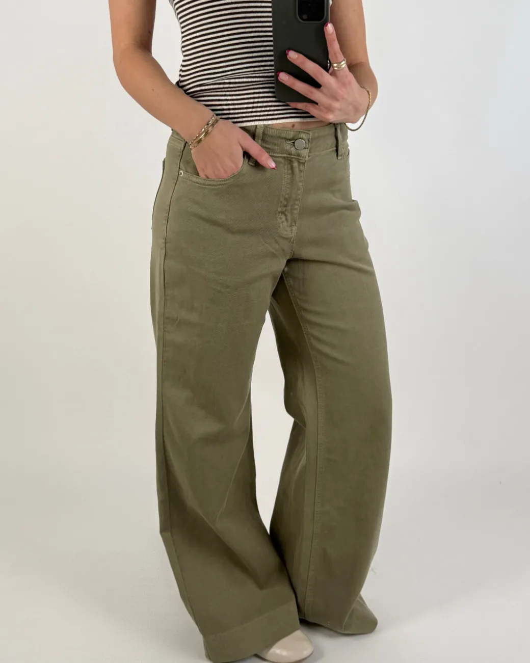 ALANNA wide leg jeans, grøn
