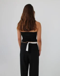 ALVILDA top, sort/hvid
