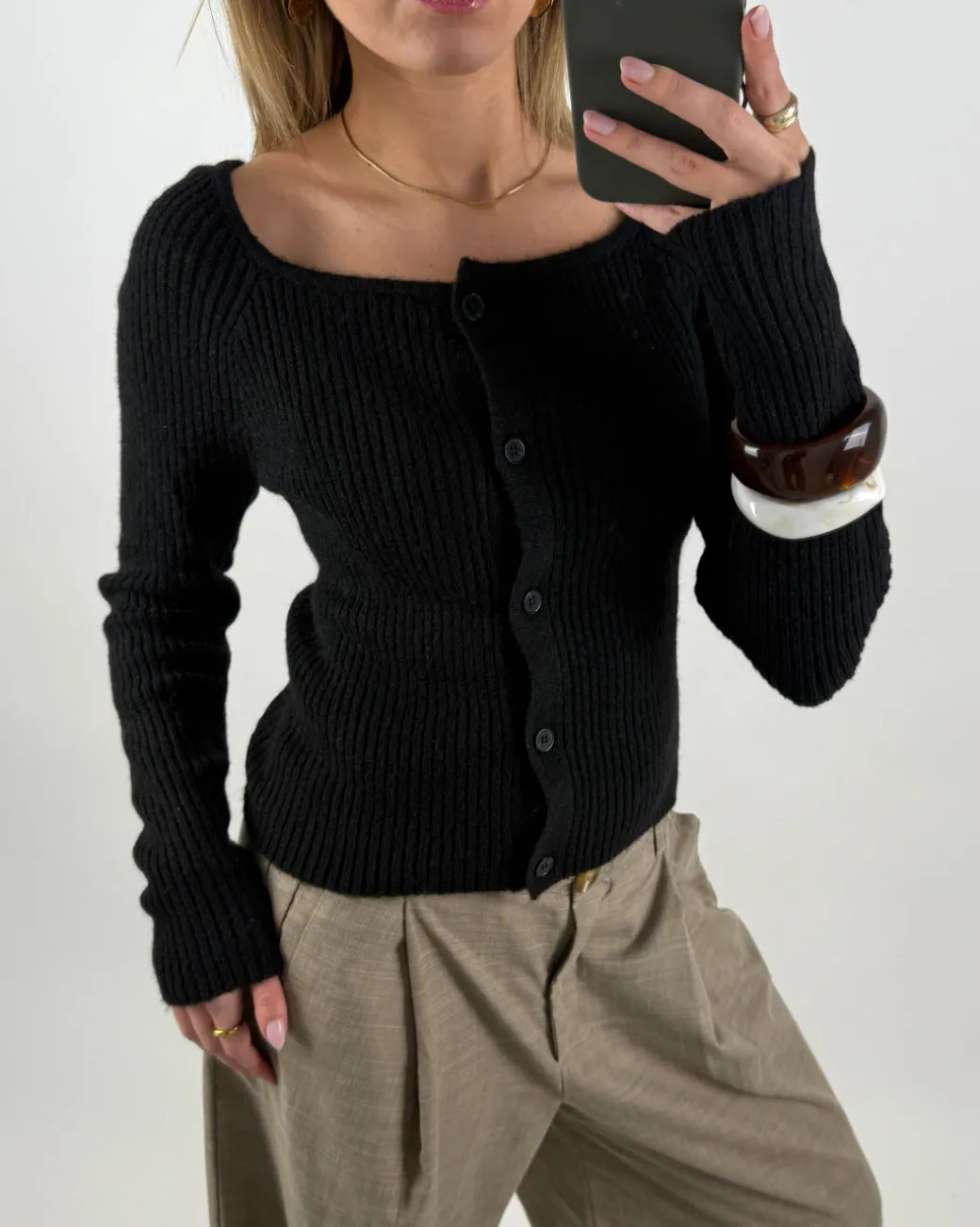 AMANI cardigan, sort