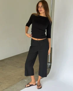 ANAIS capri bukser, sort