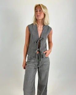 ANNIKA top denim, grå