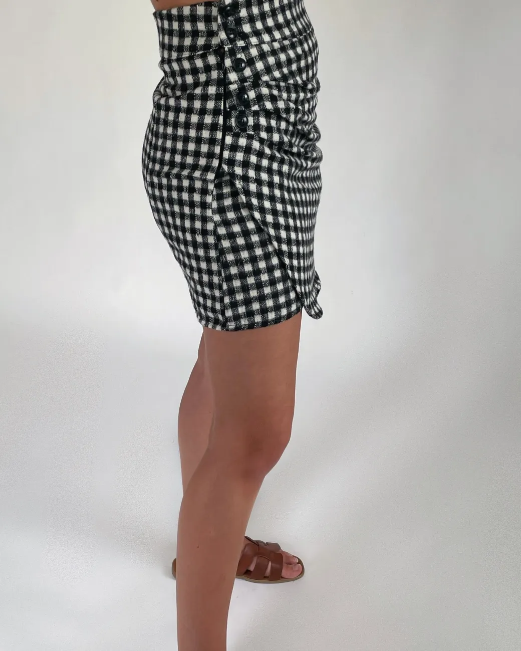 AUDE nederdel, hvid/sort