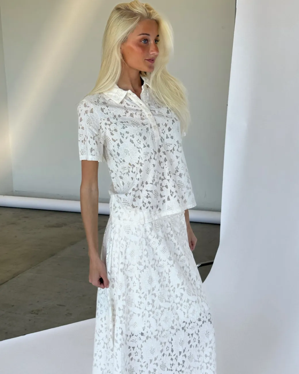 BIANCA maxi nederdel, hvid
