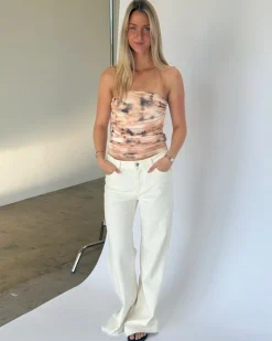 BINE stropløs top, beige