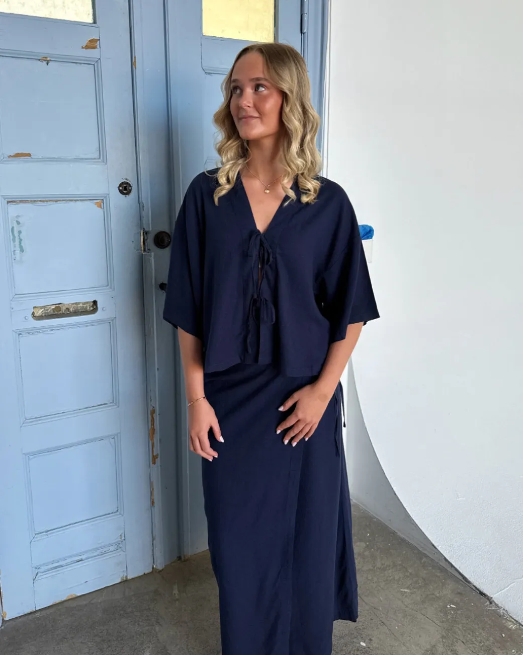 BREEZE bluse, navy