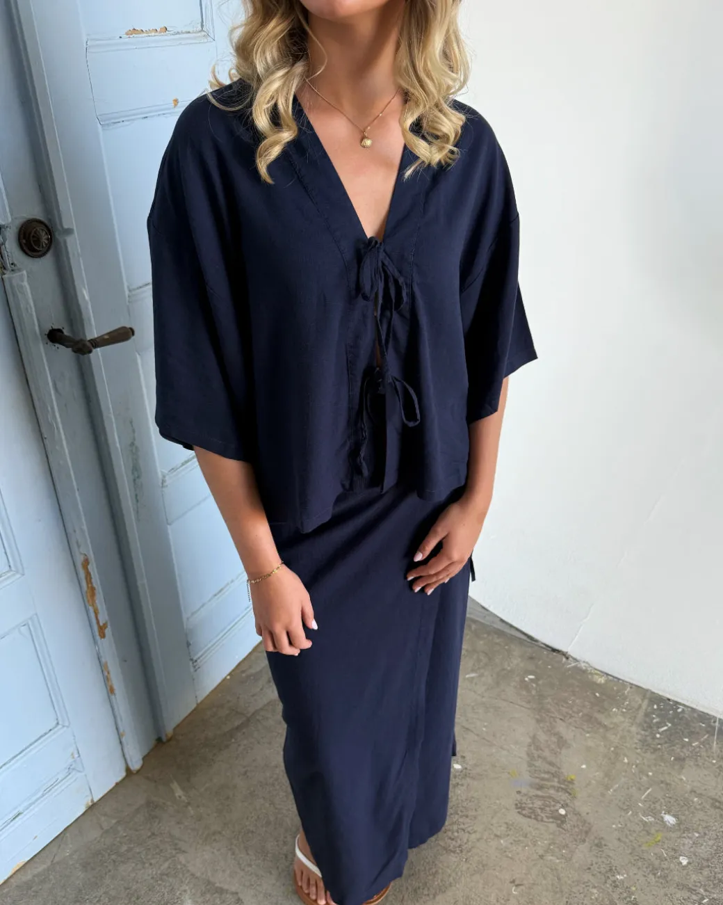 BREEZE bluse, navy