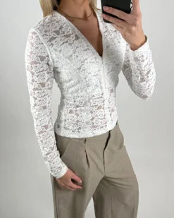 CAMILLA blonde bluse, hvid