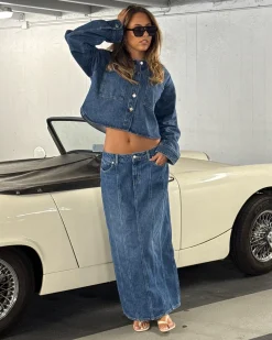 CANA denim nederdel, blå