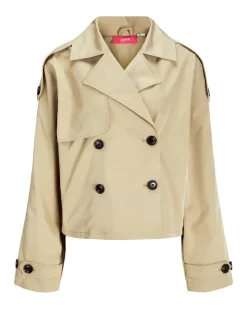 CARLIE kort trenchcoat, beige