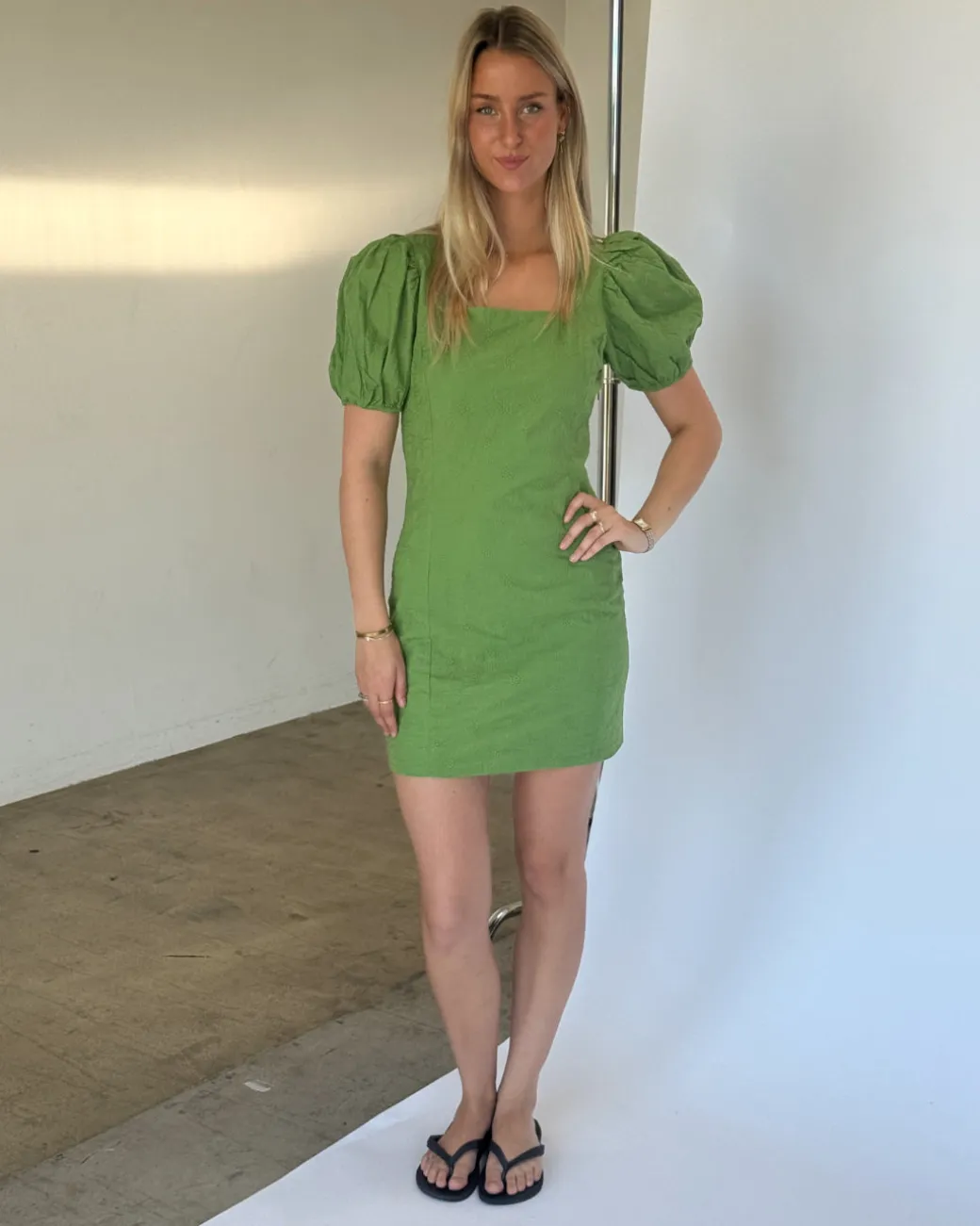 CAROLINE mini kjole, grøn