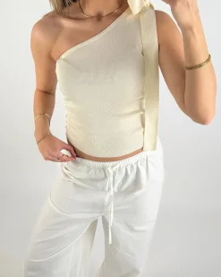 CASSIDY one shoulder top, creme