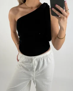 CASSIDY one shoulder top, sort