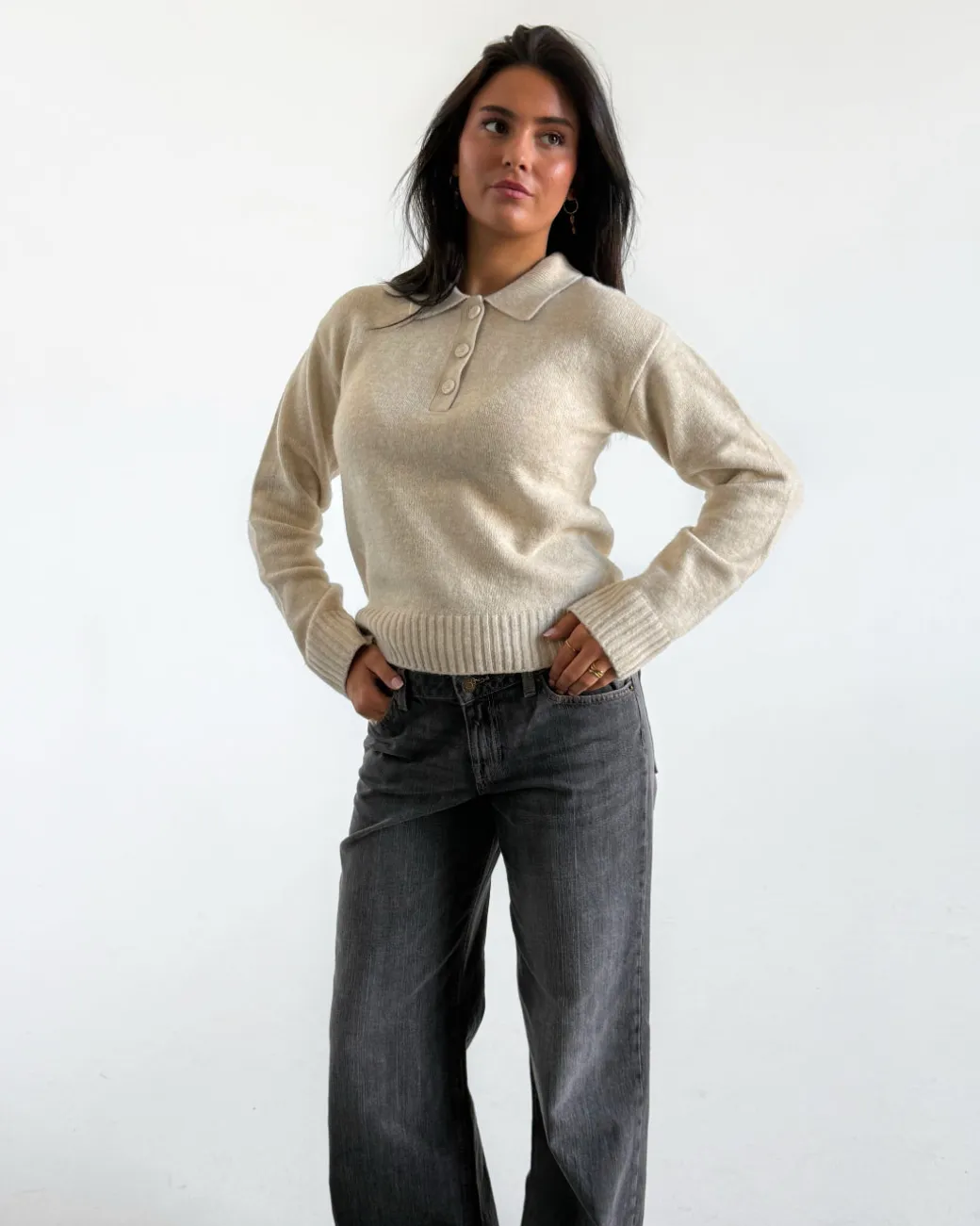 CATALINA strik polo, beige