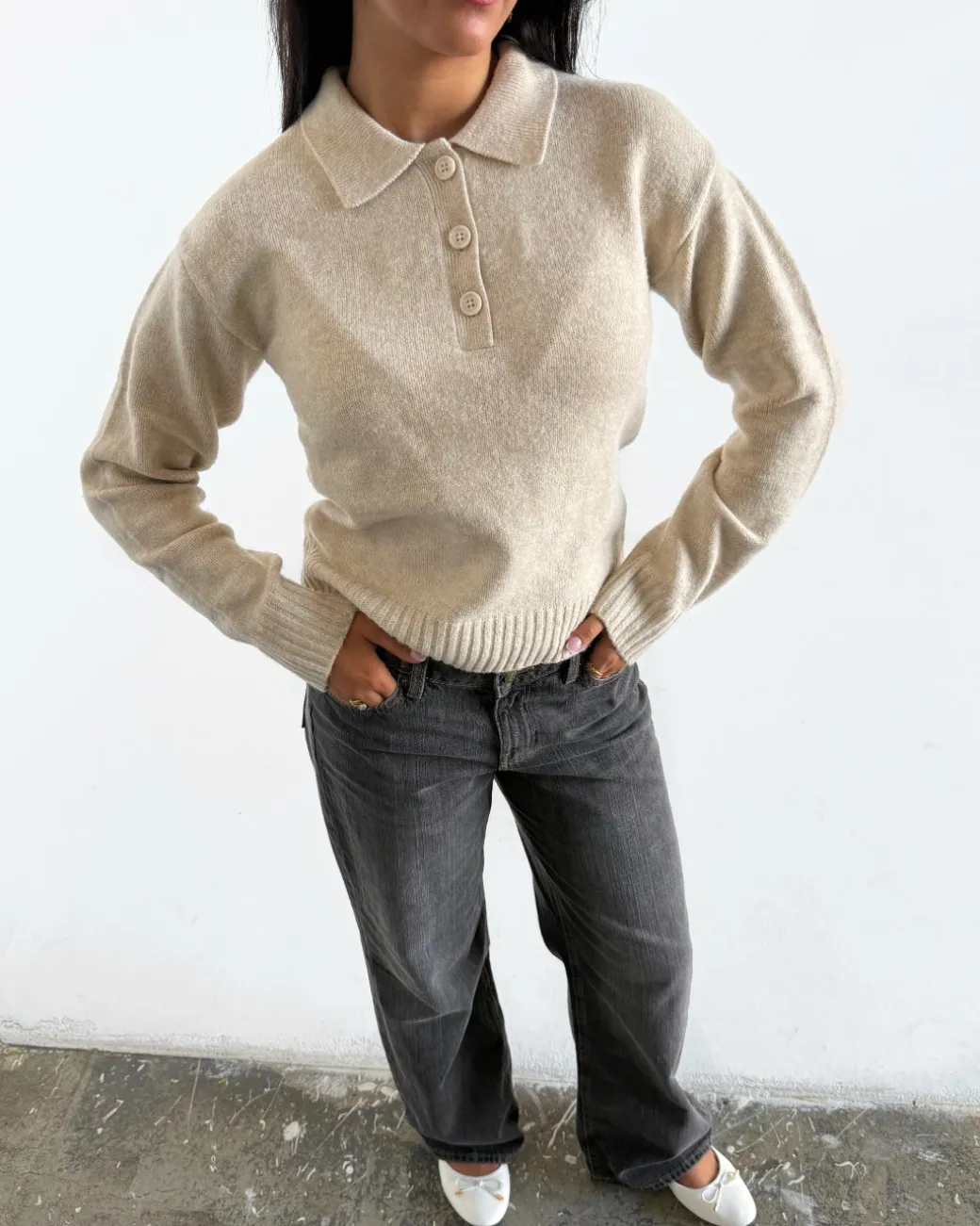 CATALINA strik polo, beige