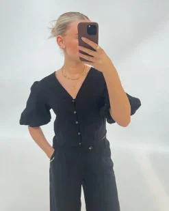 CELINA bluse, sort