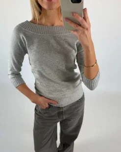 CHLOE bluse 3/4 ærme, grå