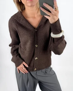 CLARE cardigan, brun