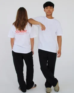 CLASSIC t-shirt, hvid/rød
