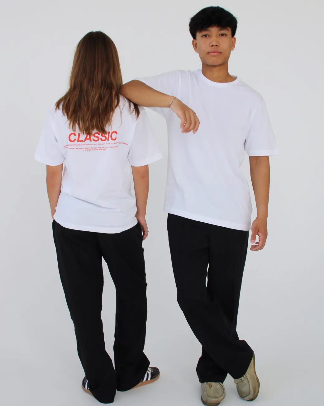 CLASSIC t-shirt, hvid/rød