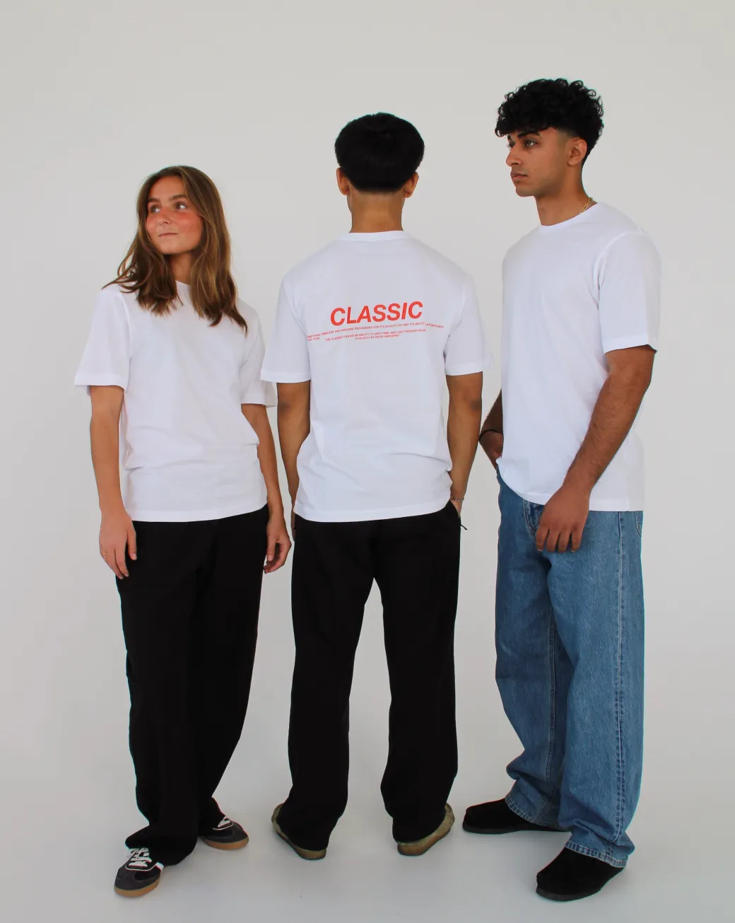 CLASSIC t-shirt, hvid/rød