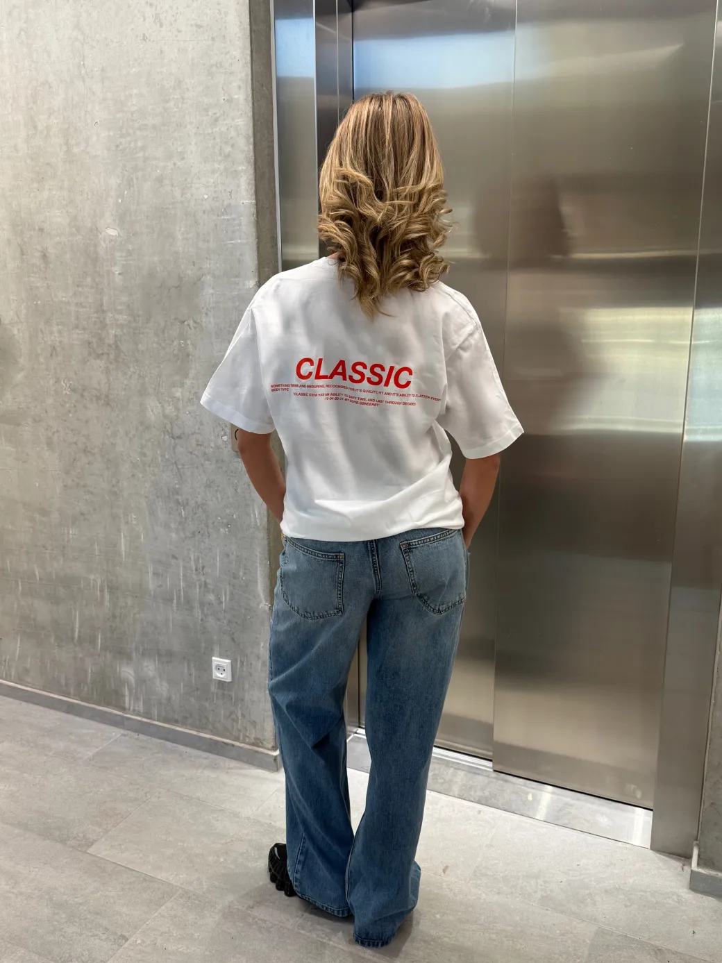 CLASSIC t-shirt, hvid/rød