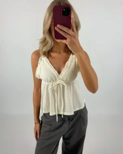 CLOVER top, hvid