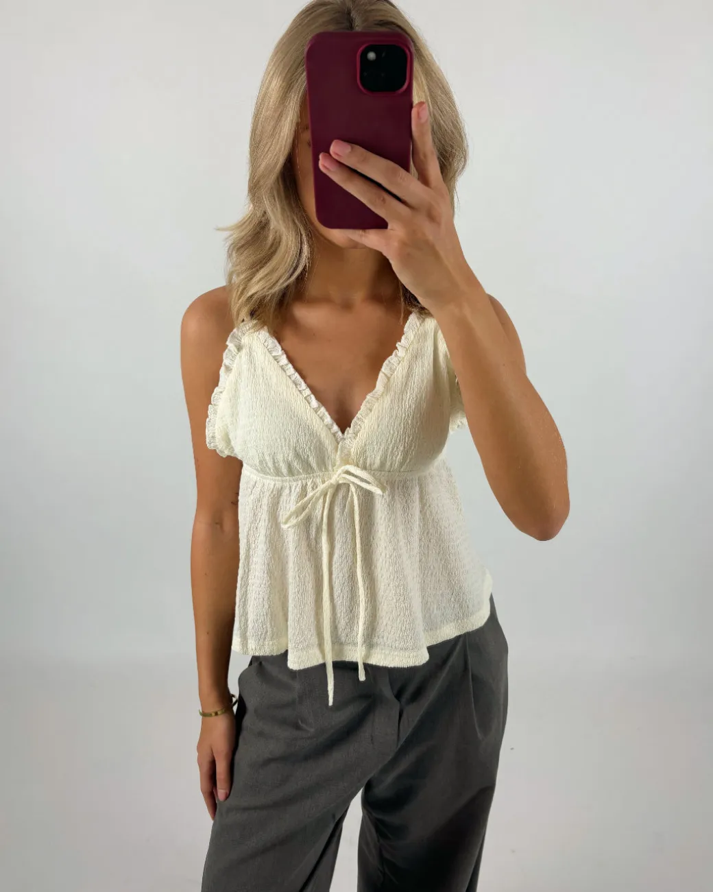 CLOVER top, hvid