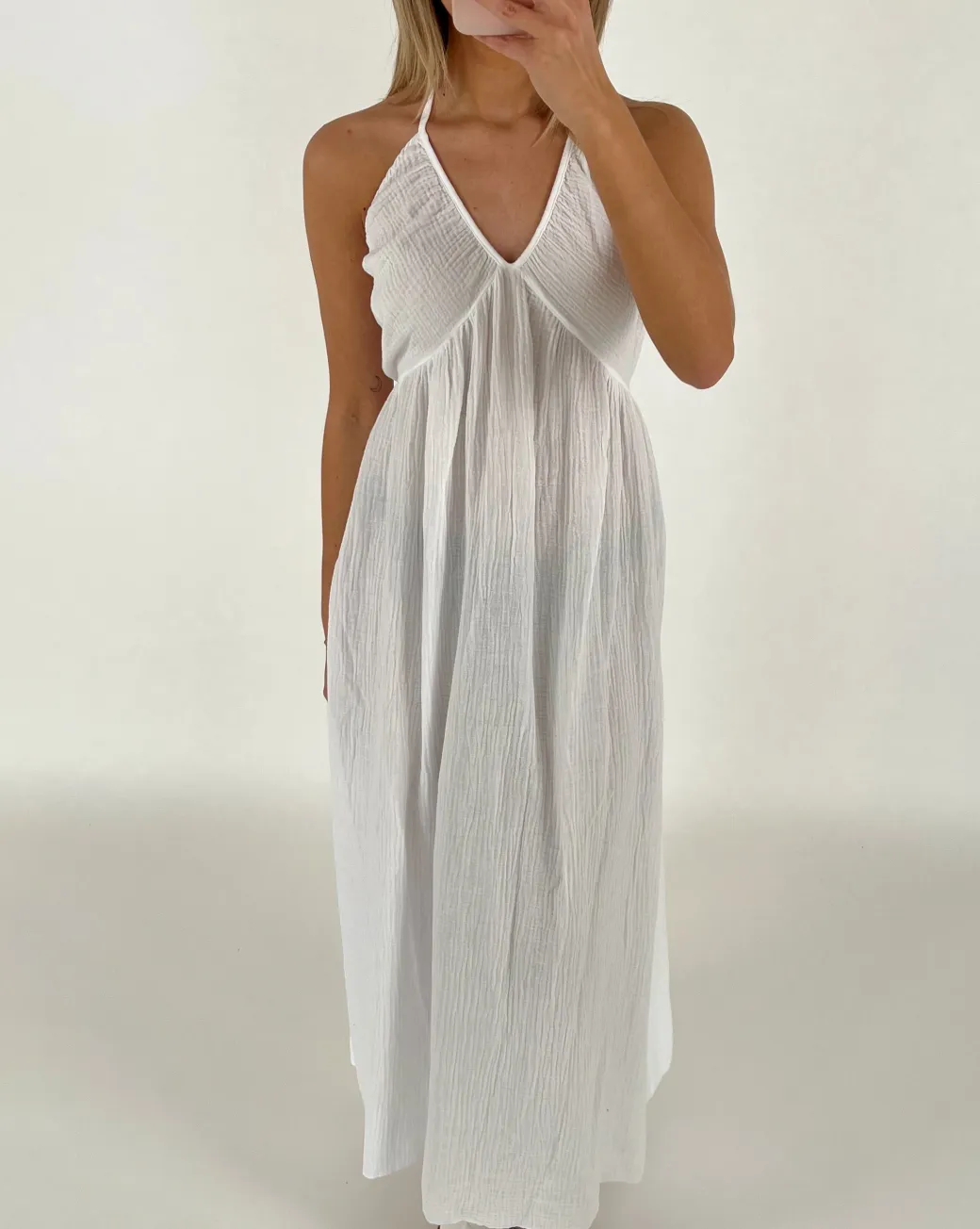 COLETTE maxi kjole, hvid