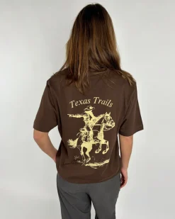 COWBOY t-shirt, brun/beige