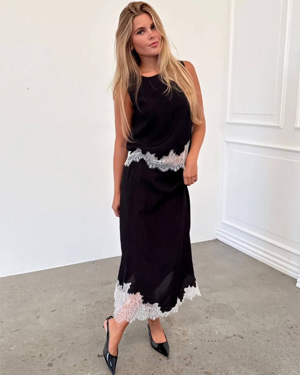 DALME blonde top, sort