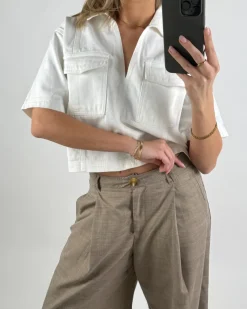 DAYANA denim skjorte, hvid
