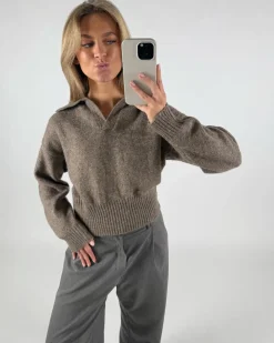 DELILAH polo strik, brun