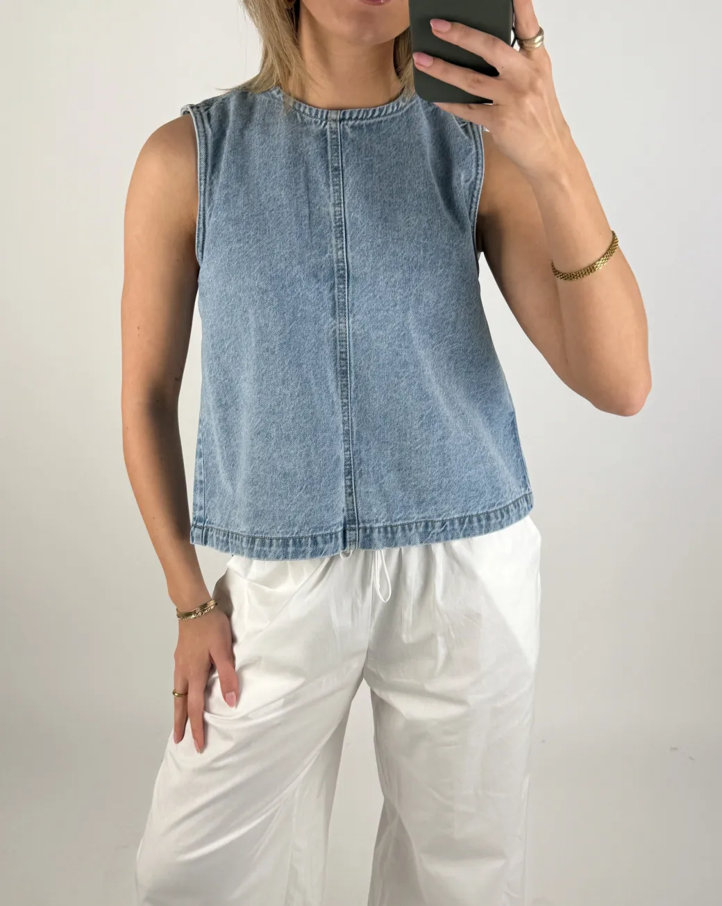 DORA denim top, blå