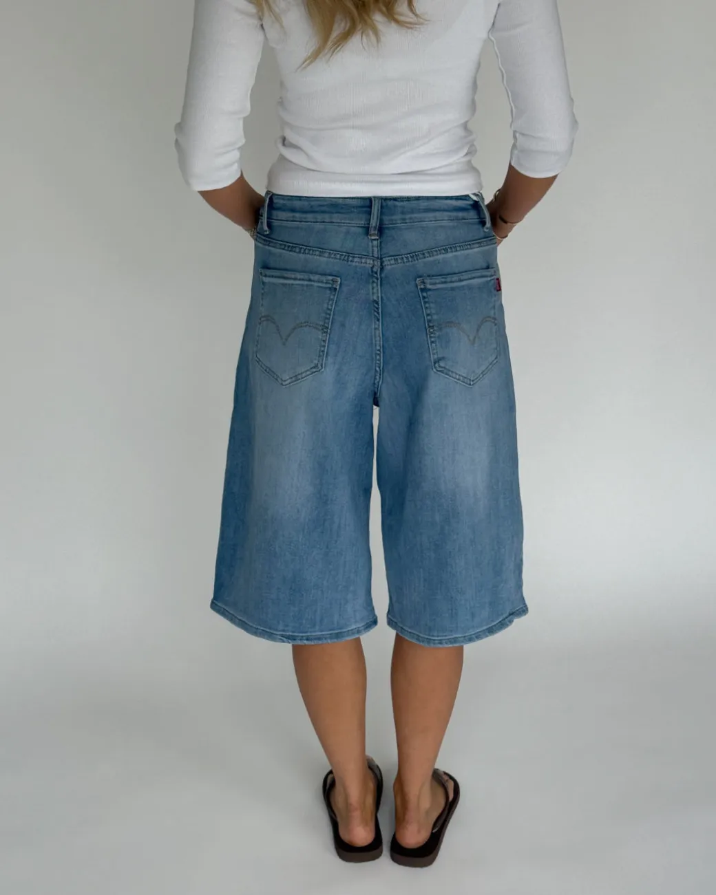 DREW denim jorts, lyseblå