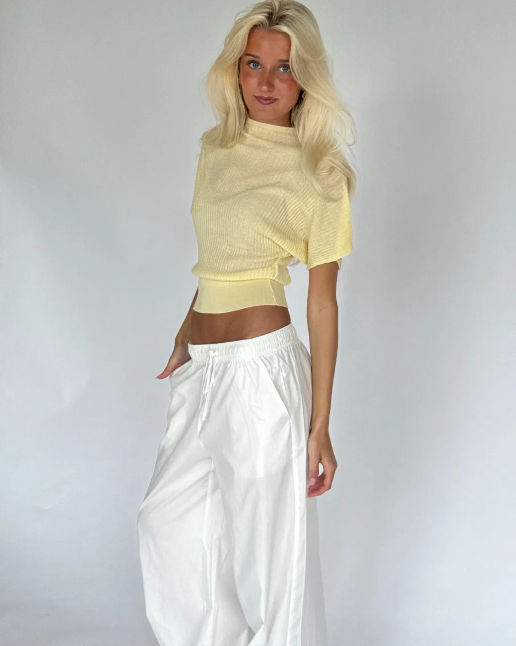 DYLAN strik top, gul