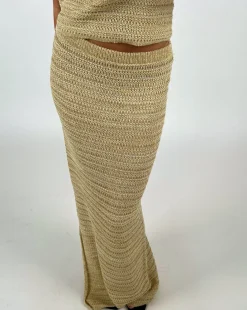 ELISABETH nederdel, beige/guld