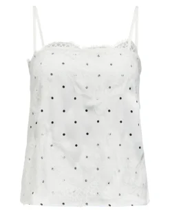 ELLE prikket top, hvid