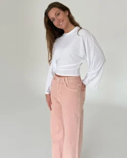 ESTHER waisted bluse, hvid