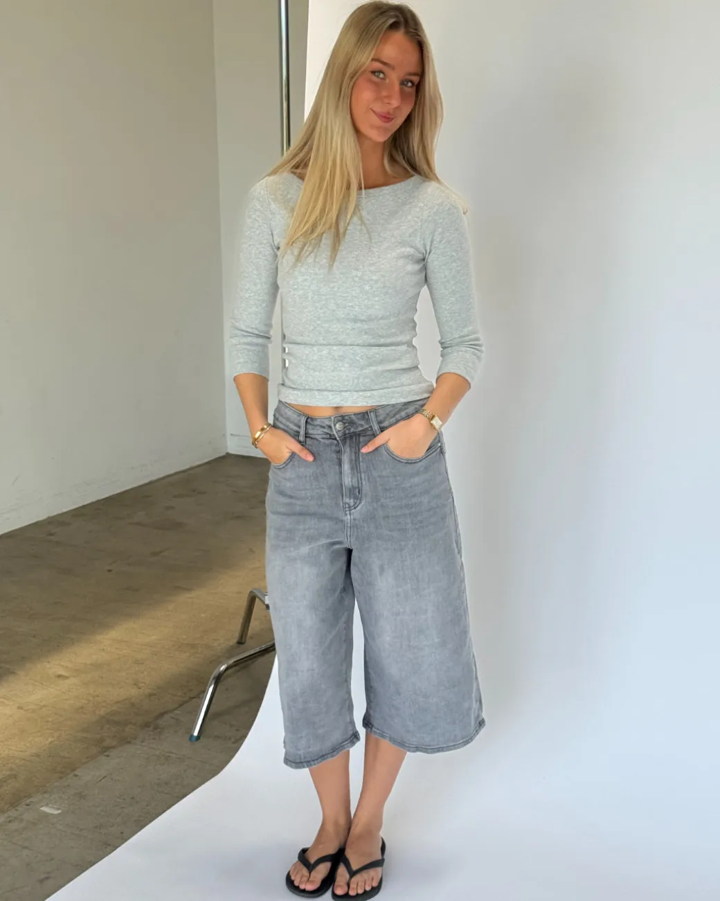 FIFI boatneck top, grå