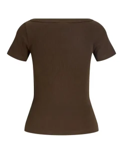 FIFI t-shirt boatneck, brun