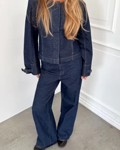 FLO denim jakke, mørkeblå