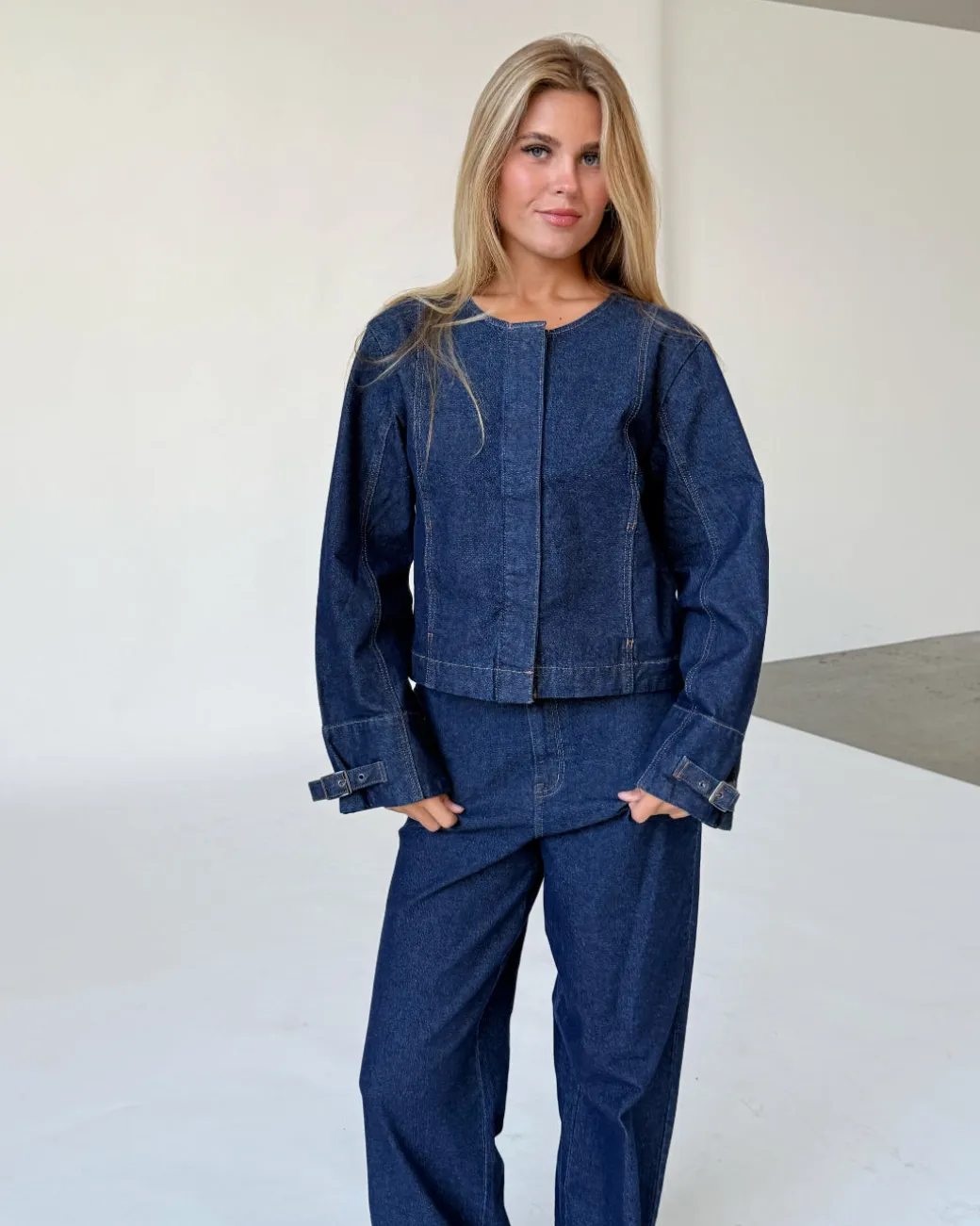 FLO denim jakke, mørkeblå
