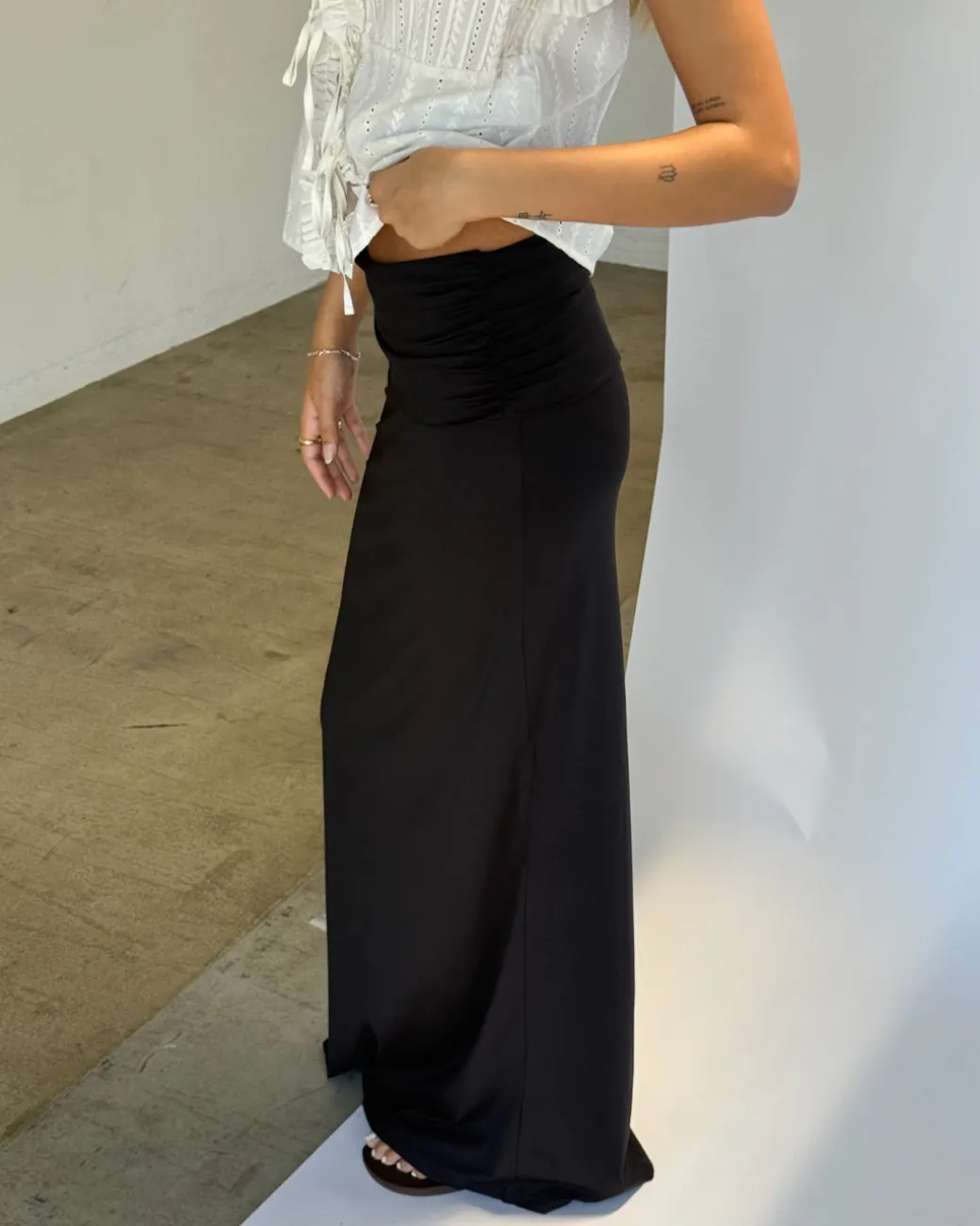 FLORENCE maxi nederdel, sort