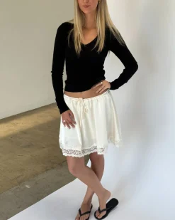 FREYA langærmet v-hals, sort