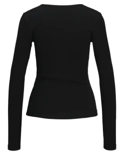 FREYA langærmet v-hals, sort