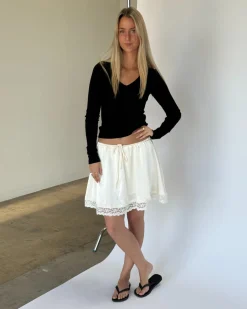 FREYA langærmet v-hals, sort