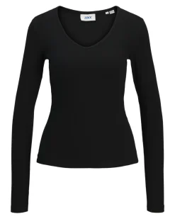 FREYA langærmet v-hals, sort