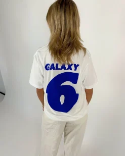 GALAXY 6 t-shirt, hvid/blå